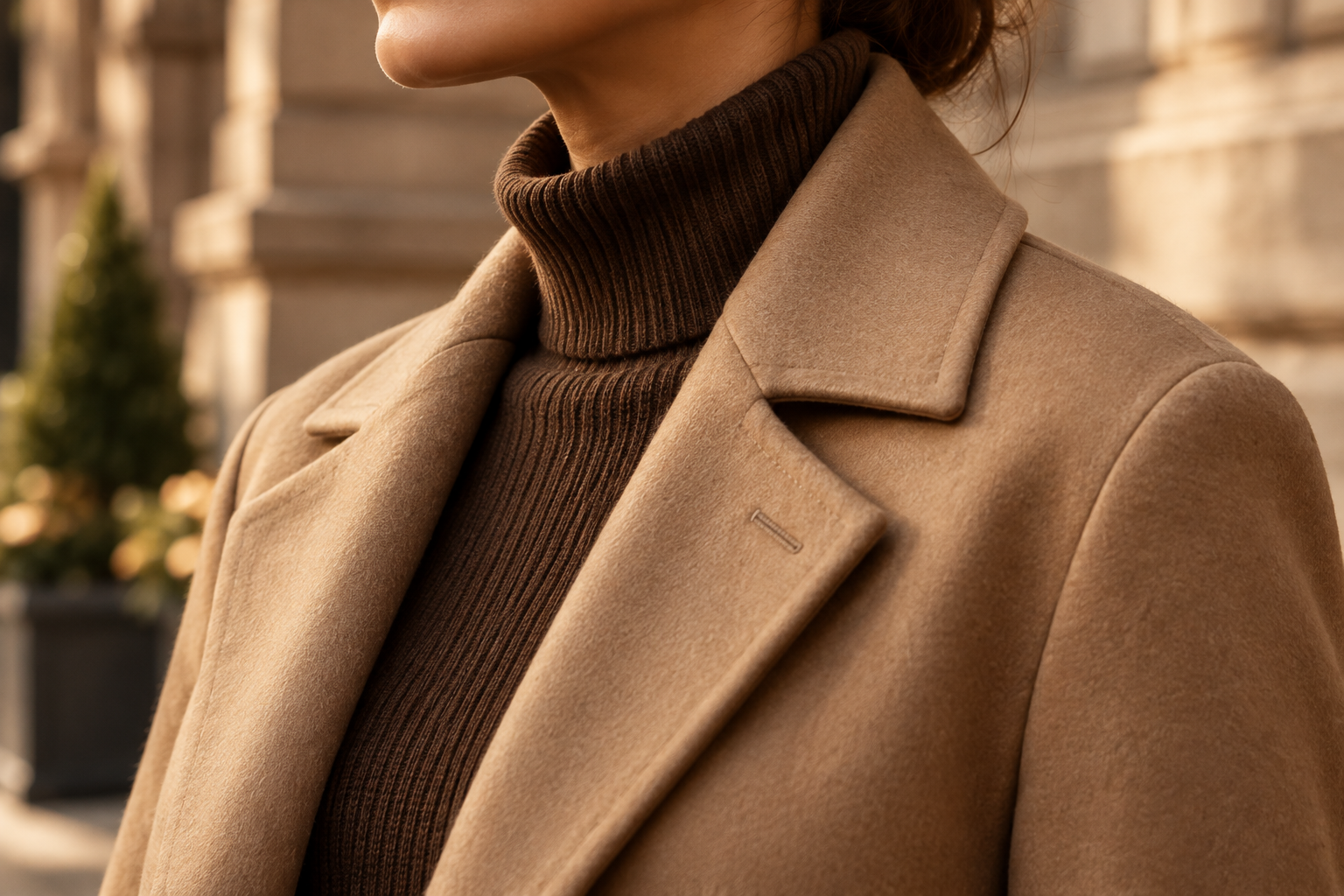 Tan jacket close-up