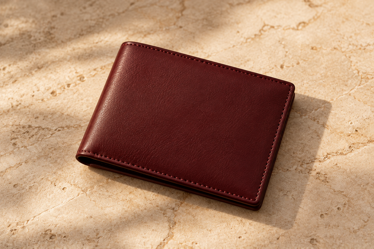 Burgundy leather wallet