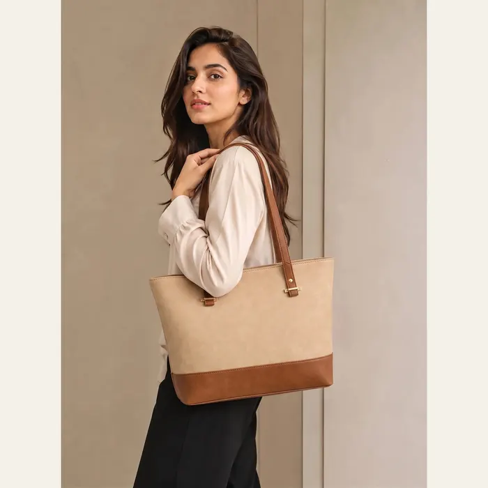 Evline Beige/Brown Three-Piece Set, handbag, alternate view
