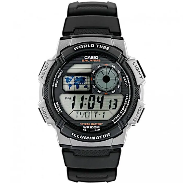 Casio AE-1000W-1BV Rubber Strap Men's Watch in Silver