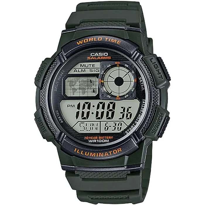 Casio AE-1000W-3A Men Rubber Strap Watch in White