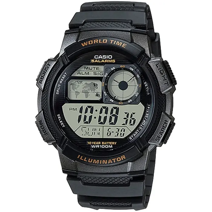 Casio AE-1000W-1A Rubber Strap Men's Watch in Black