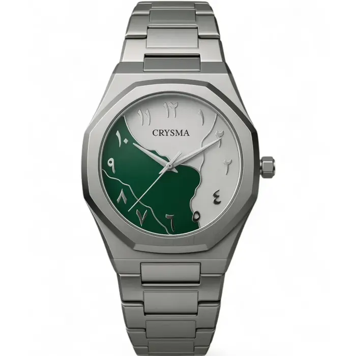 Crysma Axen CRL812G-SLR-WHTGRN Metal Band Men Watch in Green
