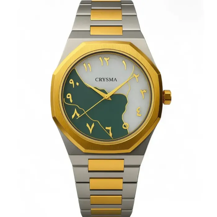 Crysma Axen CRL812G-TTGLD-WHTGRN Metal Band Men Watch in Green