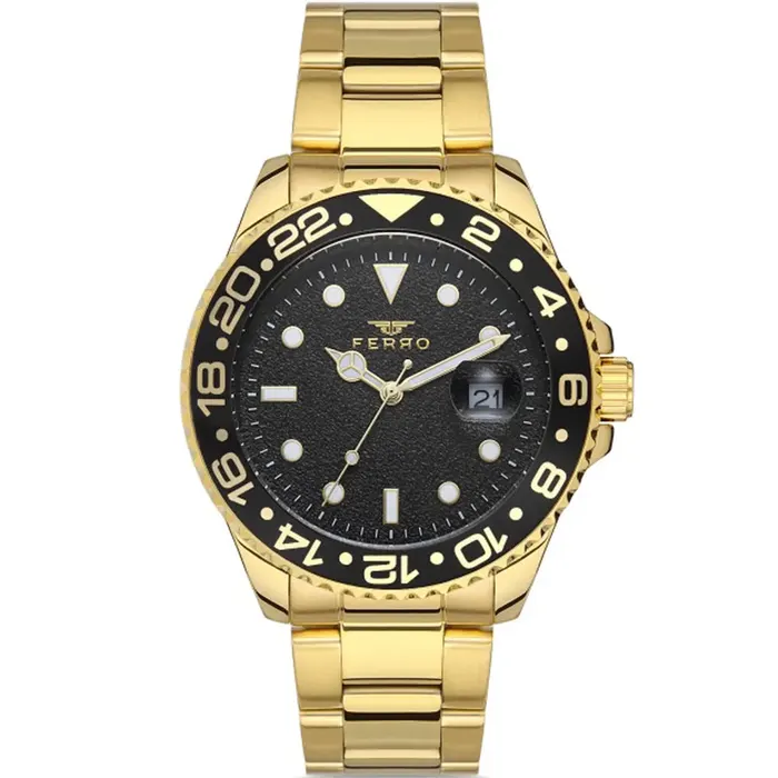 Ferro F11253A-B2 Metal Band Men Watch in Black