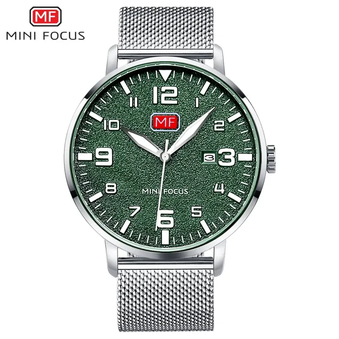 Mini Focus MF0158G-07 Mesh Band Men’s Watch in Green, alternate view