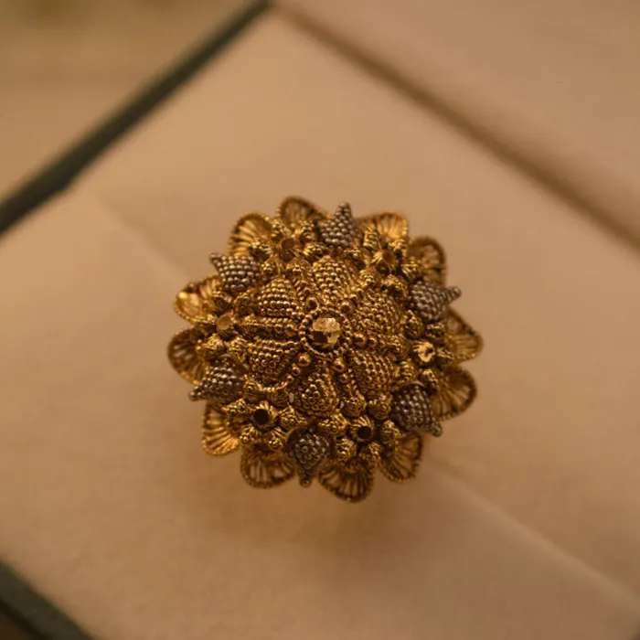 Dazzling Unique Design 24K RP Gold Plated 4.5 Gram Ring, view 3