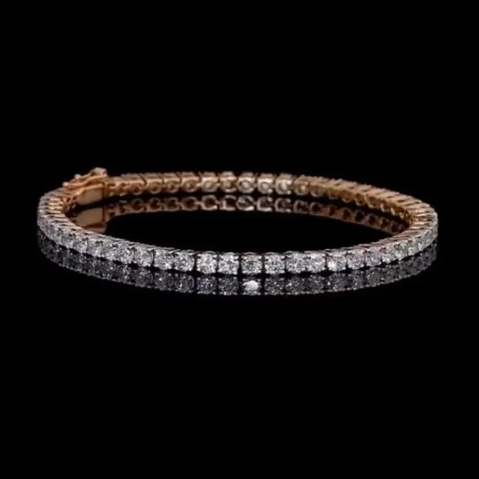 Diamond Cut Stones Exquisite Tennis- Bracelet in Gold, main view