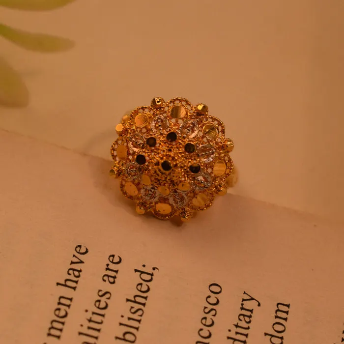 Fancy Unique Design 22K RP 3.5 Gram Gold Plated Ring, alternate view