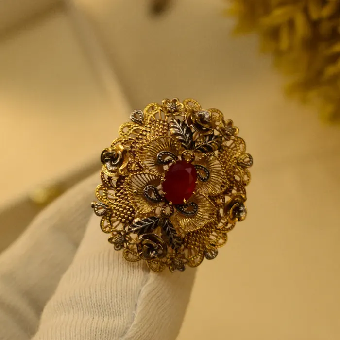 Glamorous Unique Design 24K Gold Plated 5.5 Gram Ring