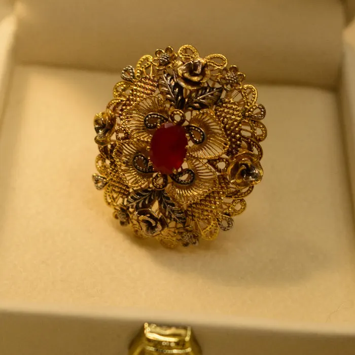 Glamorous Unique Design 24K Gold Plated 5.5 Gram Ring, alternate view