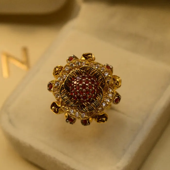 Gorgeous Unique Design 24K Gold Plated 5.1 Gram Ring, alternate view