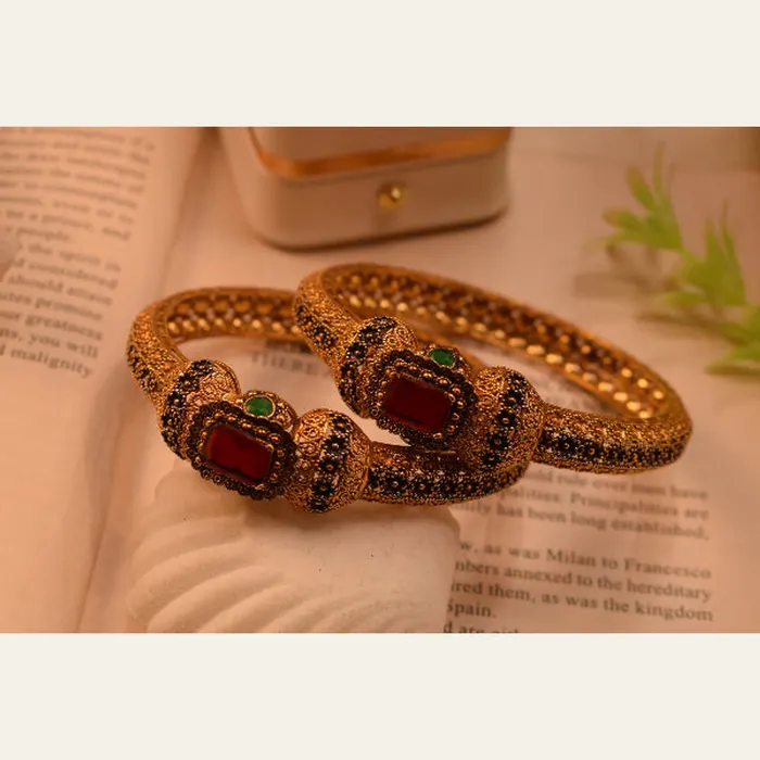Luminous Design 24K RP Gold Plated 35 Gram 2pc Bangle, view 3