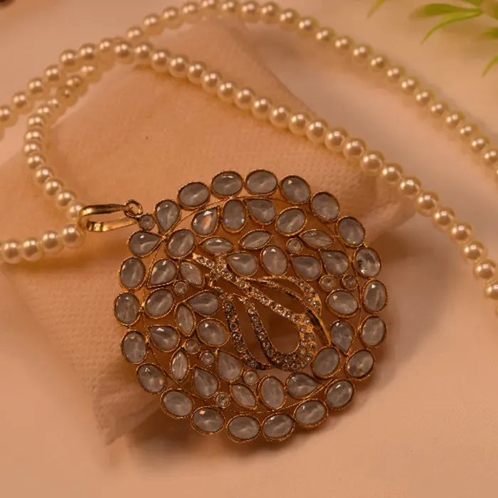 Luminous Design Gold Plated Crystal Stones Pendant in White