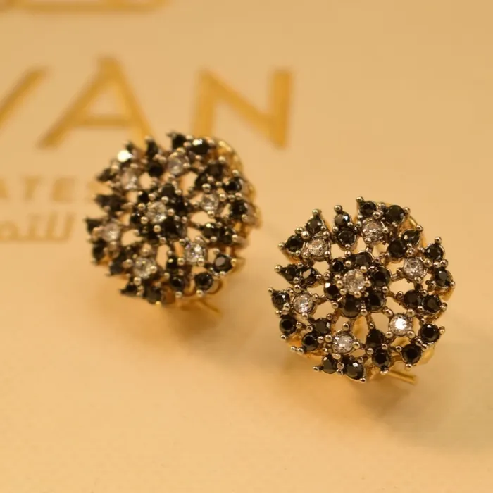 Luxury Beautiful Design Gold Plated Earrings in Blue