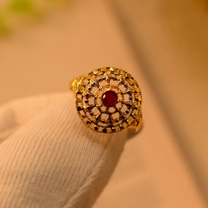 Rp Weight 2 Gram Gold Plated Ring Real Stone