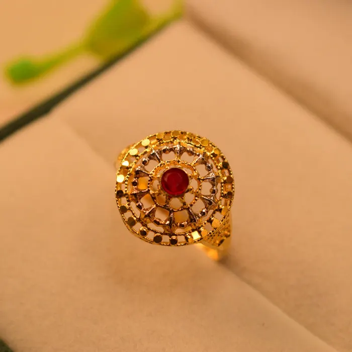 Rp Weight 2 Gram Gold Plated Ring Real Stone, alternate view