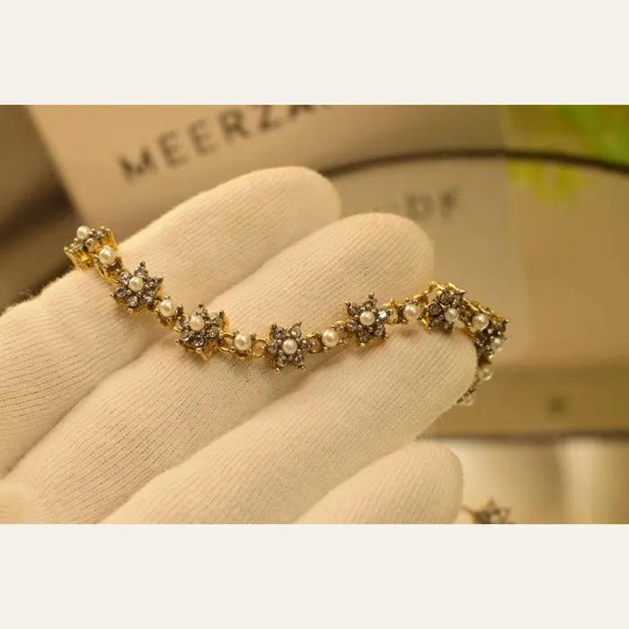 Stylish Design Real Stones Bracelet in White