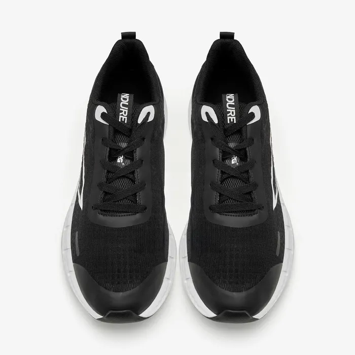 Men's Lace-Up Sneakers in Black and White in Blk/Wht, alternate view