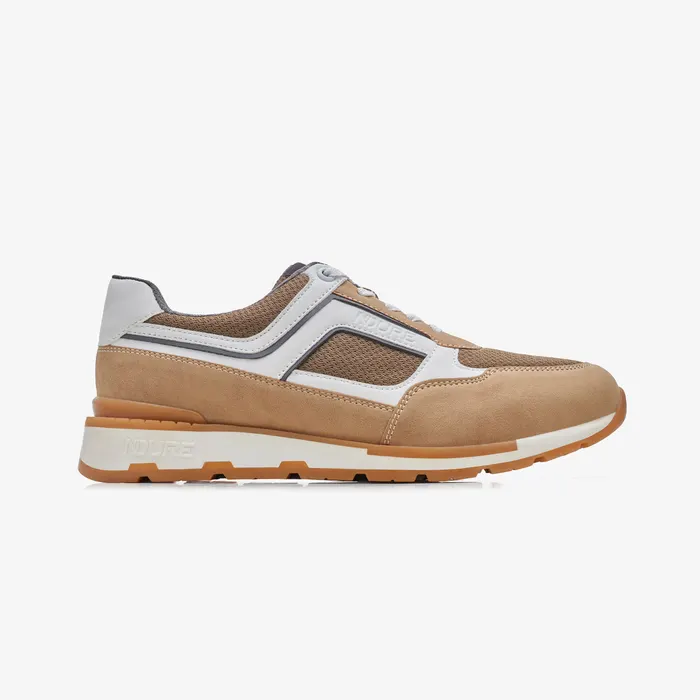 Men's Contrast Panel Sneakers in Sand, main view