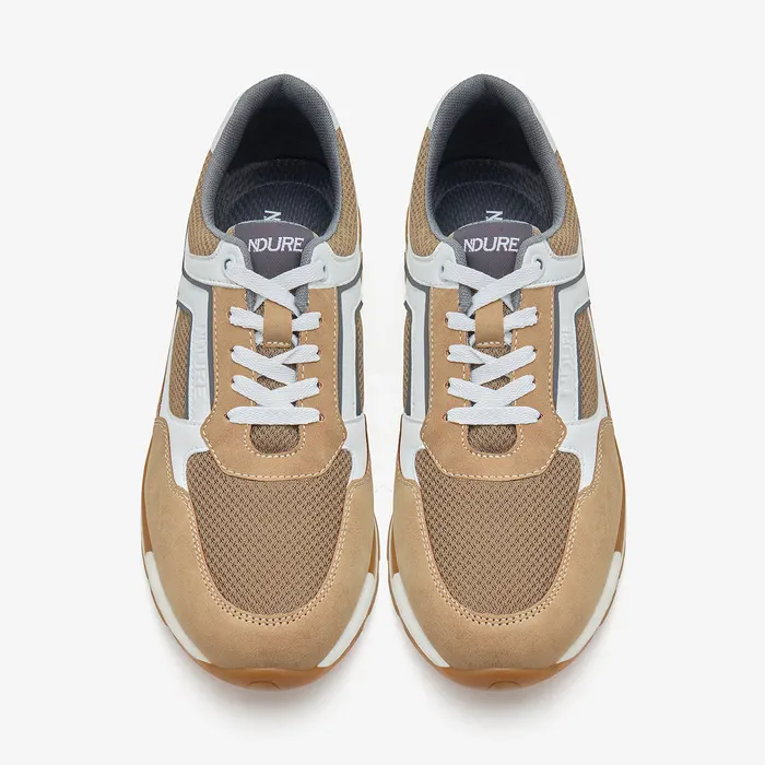 Men's Contrast Panel Sneakers in Sand, view 2