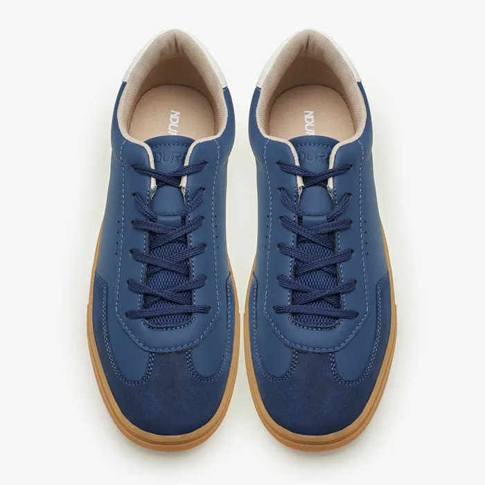 Men's Contrast Sole Sneakers in Navy and Off-White in Nvy/Ofwht, alternate view
