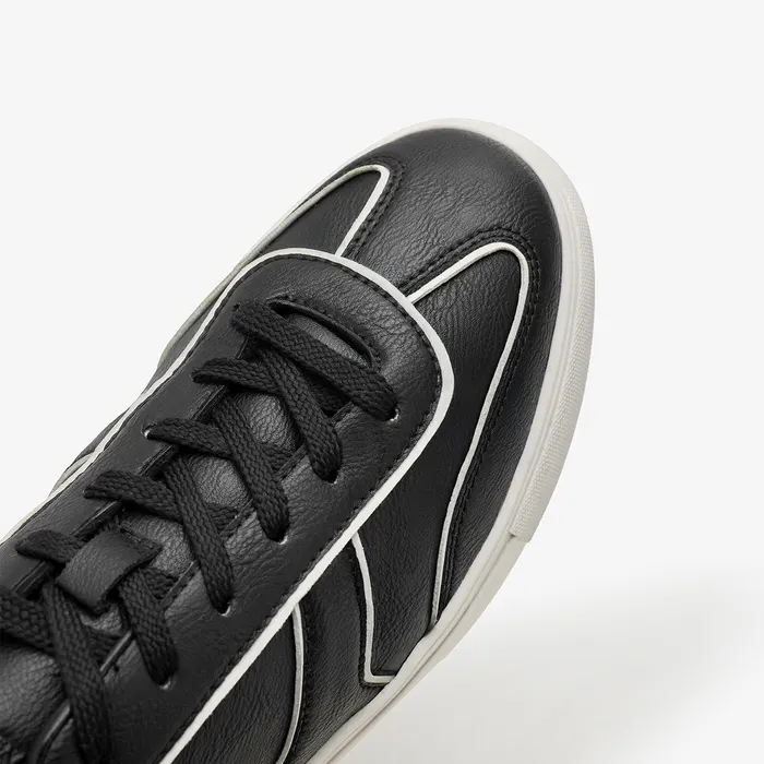 Hasan Raheem Men's Contrast Detail in Black and Off-White in Blk/Ofwht, men's sneakers, alternate view