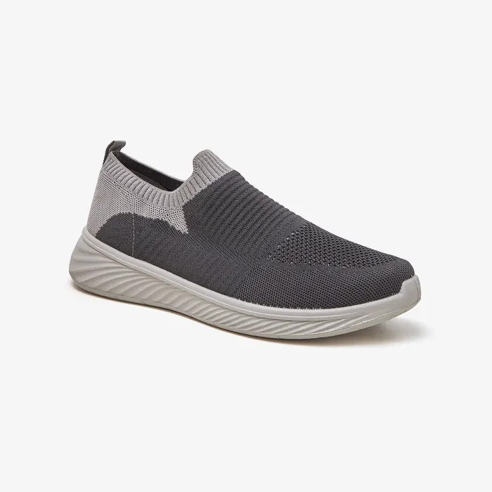 Men's Contrast Sole Sneakers in Grey