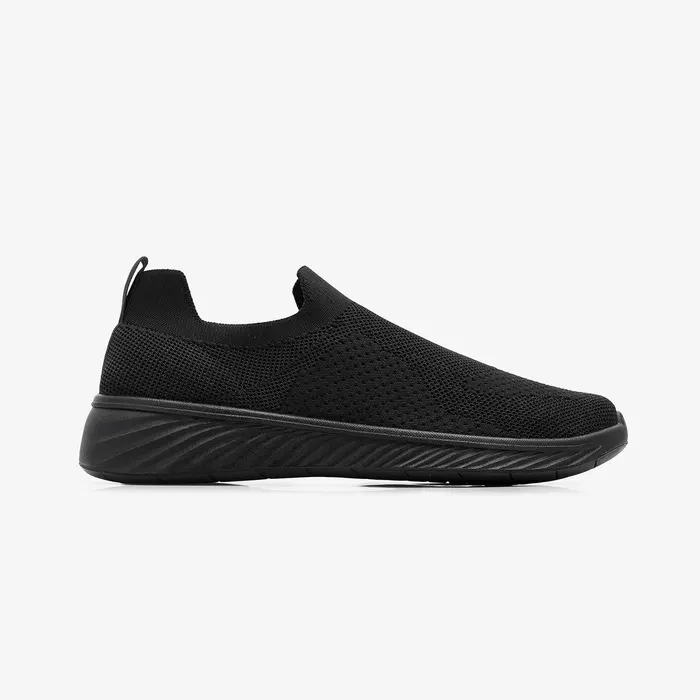 Men's Monochrome Slip-On Sneakers in Black