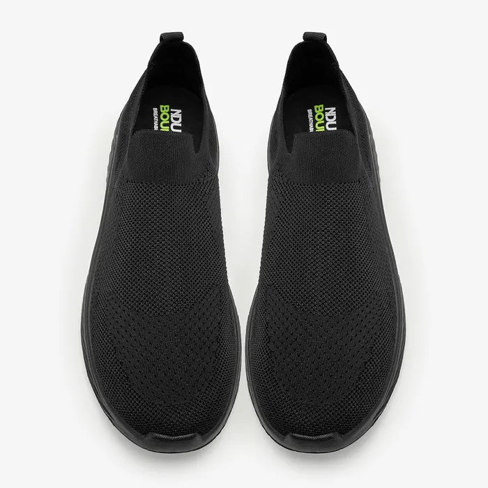 Men's Monochrome Slip-On Sneakers in Black, alternate view