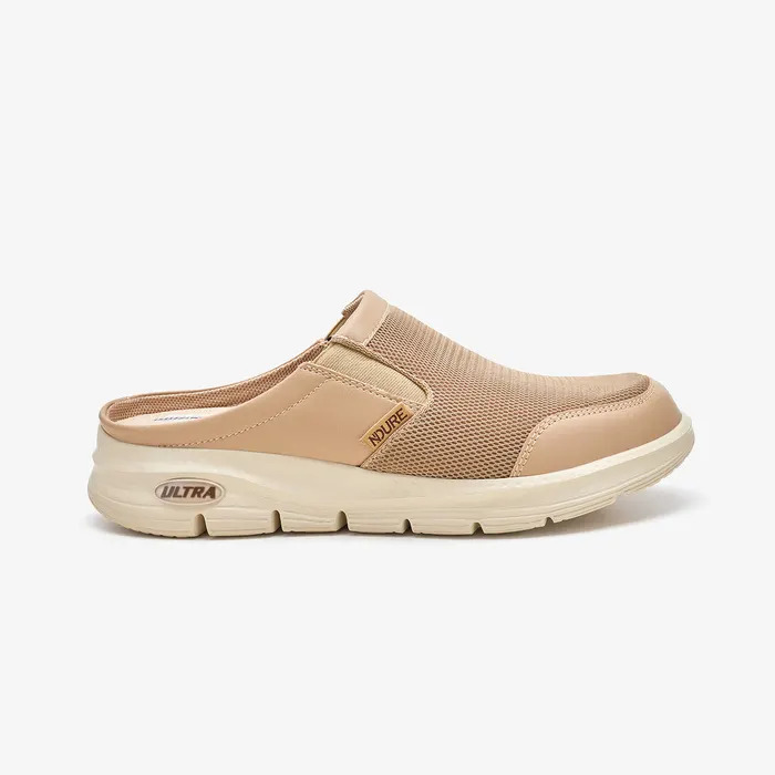 Men's Mesh Mule Sneakers in Beige