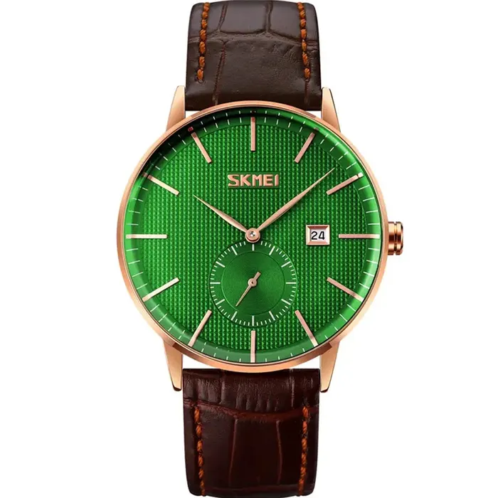 Skmei 9273-RSBRN-GRN Leather Band Men Watch in Blue