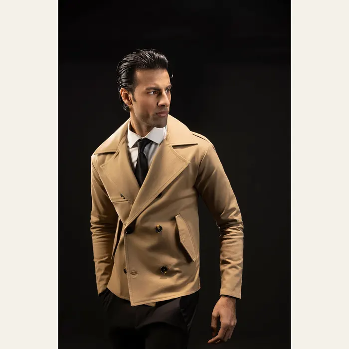 Beige Cropped Trench Coat