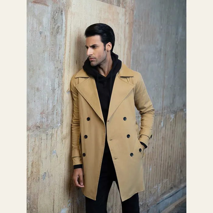Beige Twill Trench Coat, alternate view