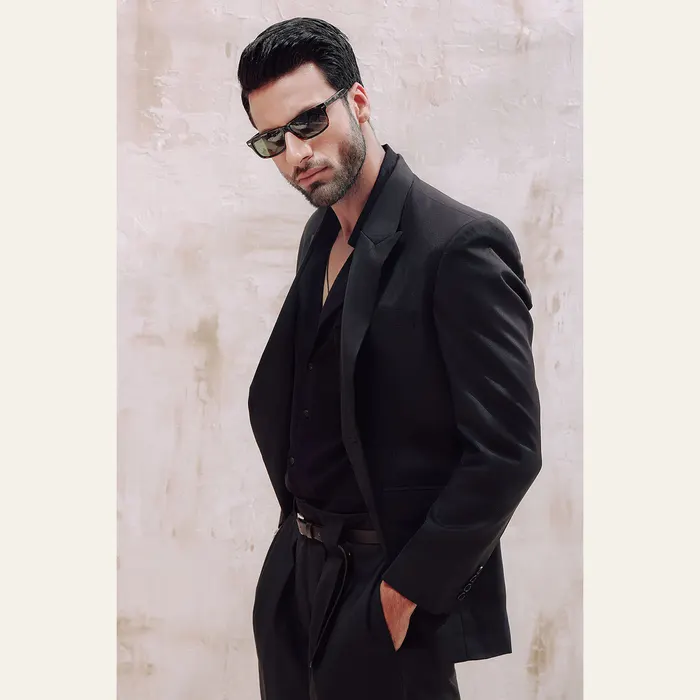 Black Slim Fit Suit Blazer, main view