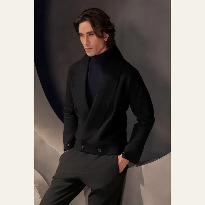 Black Cropped Wool Asil Jacket