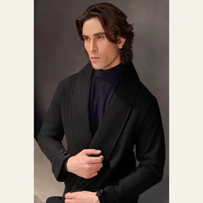 Black Cropped Wool Asil Jacket, alternate view