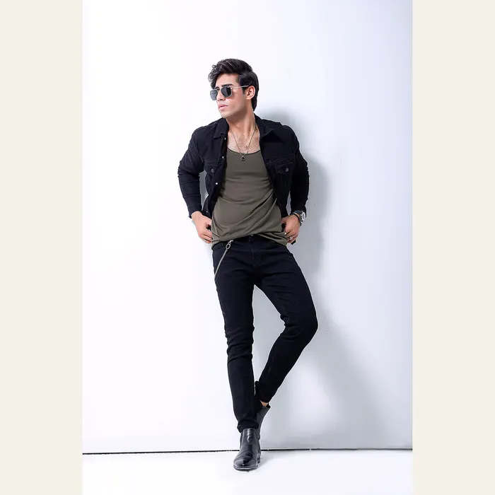 Black Denim Jacket, view 2