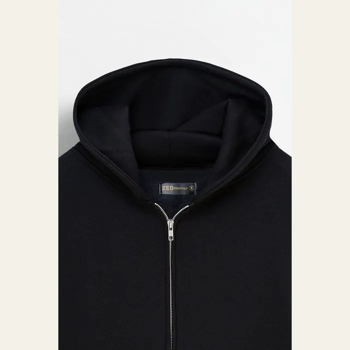 Black Essential Hoodie, alternate view