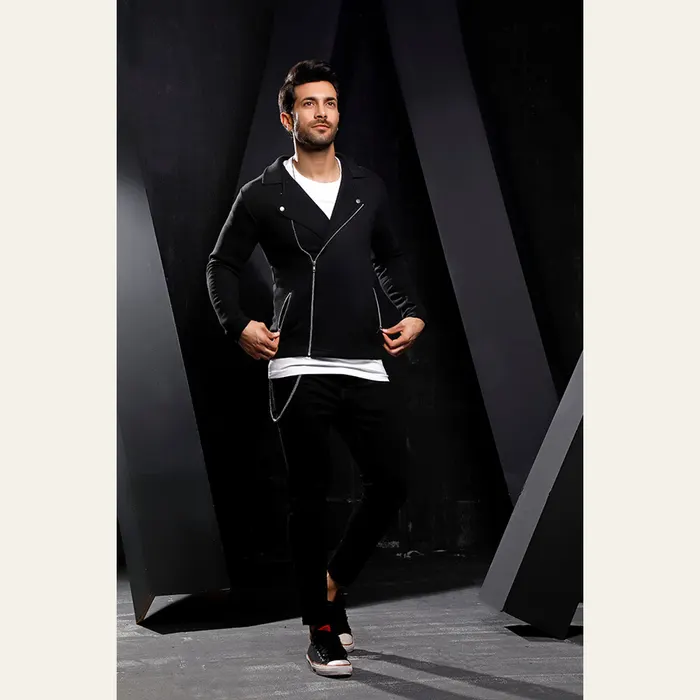 Black Fleece Biker Jacket