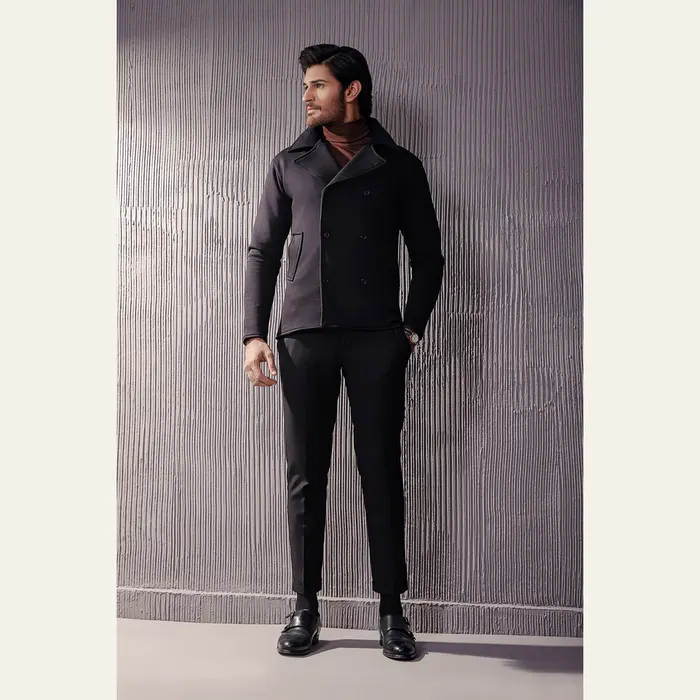 Black Pea Coat, alternate view