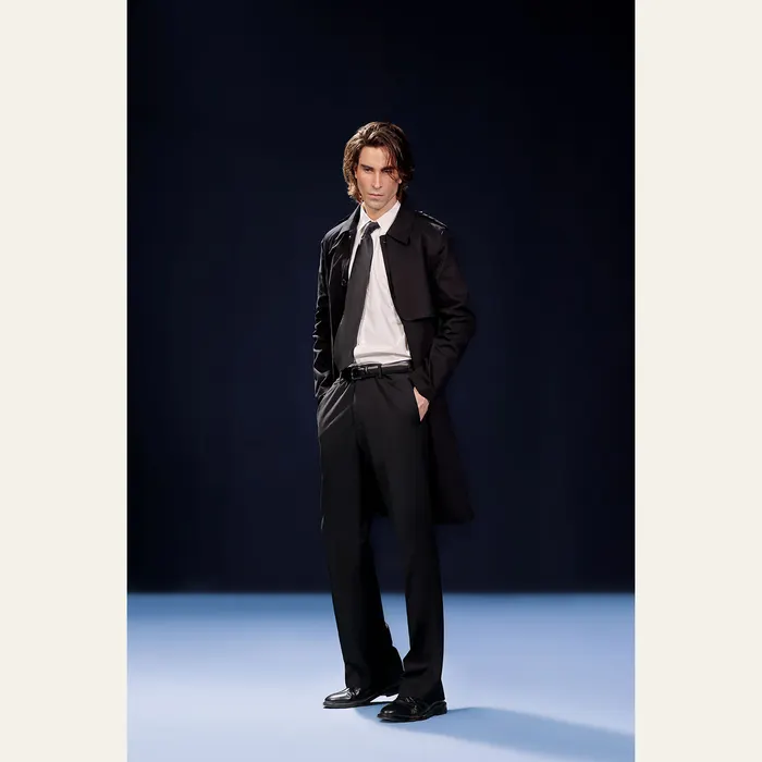 Black Technical Trench Coat