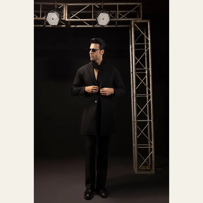 Black Wool Over Coat