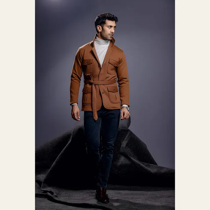 Brown Belted Safari Jacket