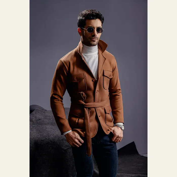 Brown Belted Safari Jacket, alternate view