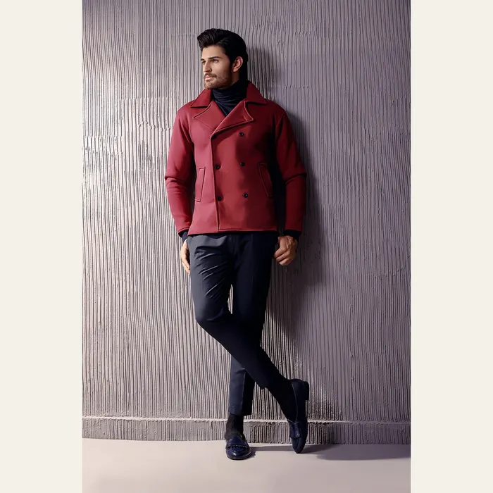 Maroon Pea Coat, alternate view