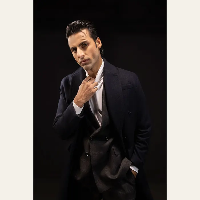 Navy Blue Double Breasted Wool Over Coat