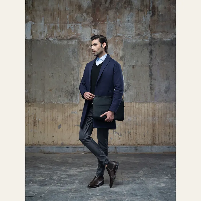 Navy Blue Over Coat, alternate view