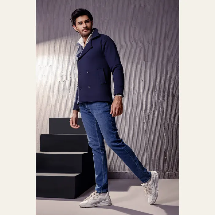 Navy Blue Pea Coat, alternate view
