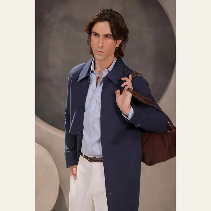 Navy Blue Technical Trench Coat, alternate view